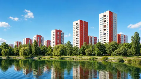 Soviet Towers by Park Pond