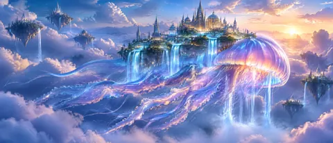 Glowing Jellyfish Fantasy City