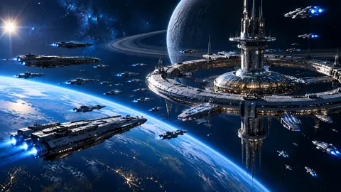 Ring Station Above Planet