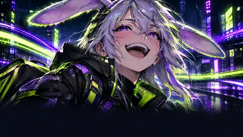 Silver-Haired Rabbit Courier at Night