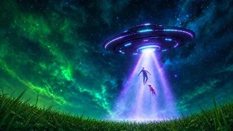 UFO Abducting Human and Dog