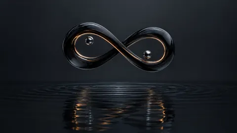Black Infinity Loop and Chrome Spheres