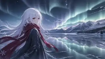 Crimson Scarf Aurora live wallpaper