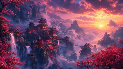 Ancient Mountain Temple Buddha