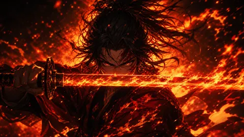 Samurai With Flaming Katana