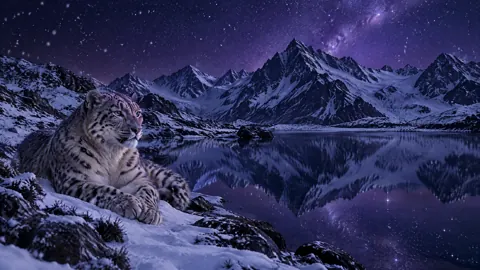 Snow Leopard by Alpine Tarn