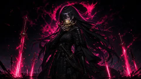 Samurai Woman With Oni Mask