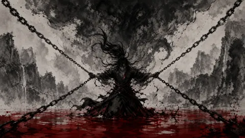 Chained Cultivator Above Red Lake