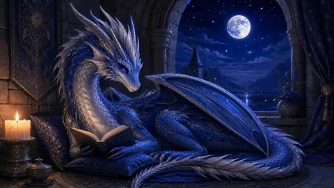 Wyvern Reading by Candlelight