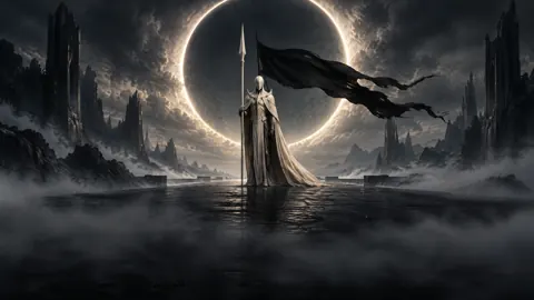 Ivory Sentinel Beneath Eclipse