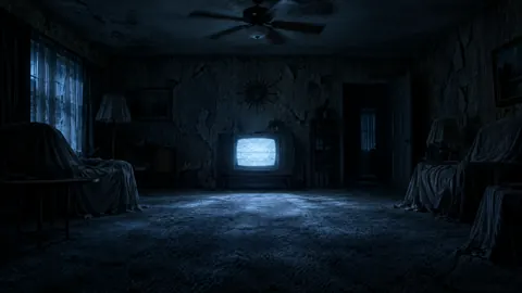 Abandoned Room With Static TV