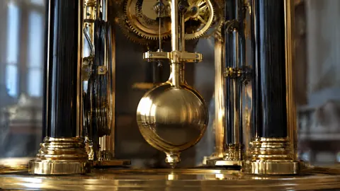 Antique Clock With Brass Gears