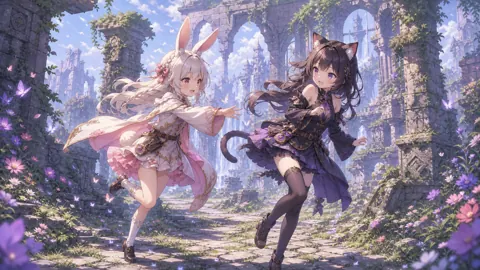 Rabbit Girl and Catgirl Ruins