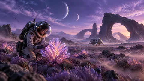 Botanist Examining Alien Coral