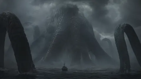 Sea Monster Attacking Fishing Boat