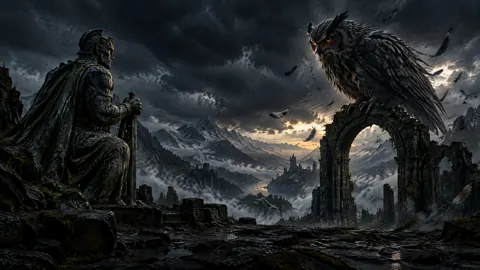Stone Guardian and Giant Owl