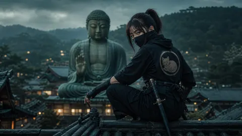 Kunoichi on Temple Roof