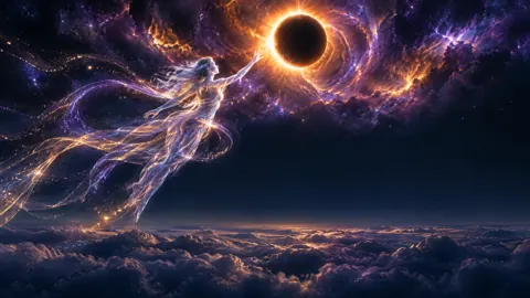Translucent Figure Reaching Eclipse