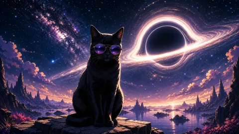 Sunglasses Cat by Black Hole