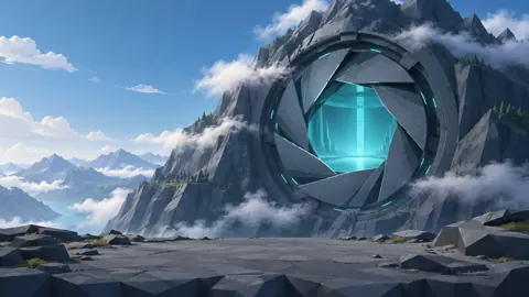 Mountain Aperture With Turquoise Core