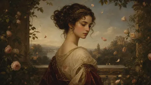 Renaissance Woman With Rose Vines
