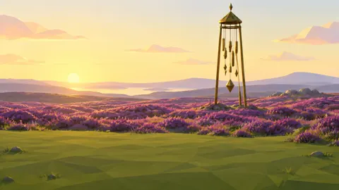 Brass Wind Chimes at Sunrise