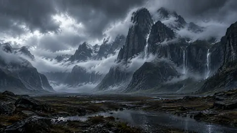 Granite Peaks and Waterfalls