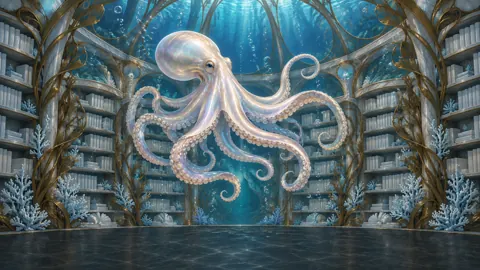 Pearl Octopus Underwater Library
