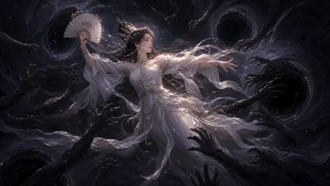 Goddess With Fan and Vortices