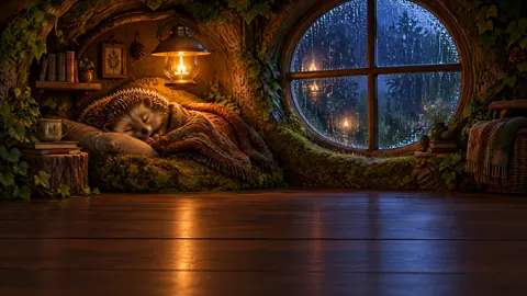 Hedgehog by Rainy Window
