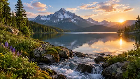 Alpine Lake Sunset Reflection