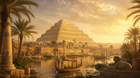 Saqqara Pyramid by the Nile