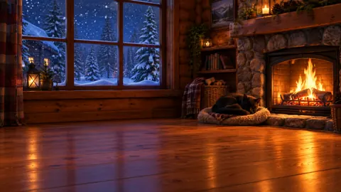 Black Cat by Fireplace