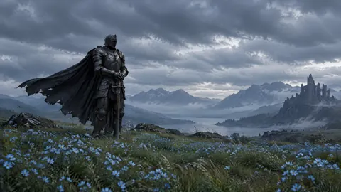 Weathered Knight by Mountain Lake