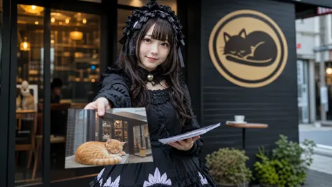 Gothic Lolita at Akihabara Cat Cafe