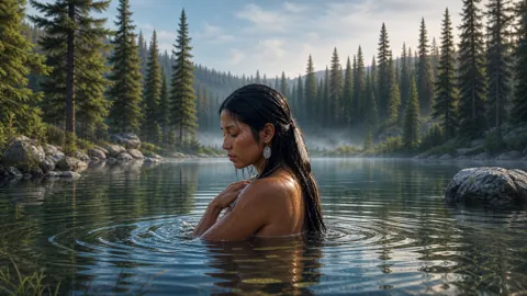 Lakota Woman in Forest Lake
