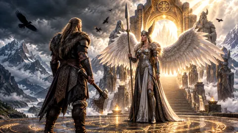 Viking and Valkyrie at Valhalla