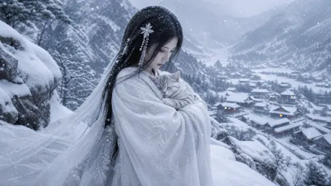 Yuki-onna With Snow Cat