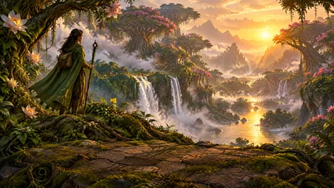 Cloaked Explorer Above Jungle Valley