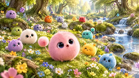 Pastel Creatures by Waterfalls