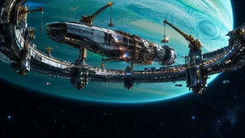 Orbital Drydock Above Gas Giant