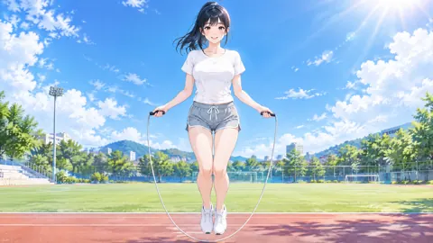 Korean Woman Jumping Rope