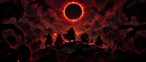 Warriors Before Demon Horde