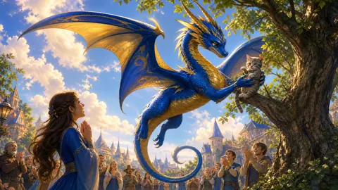 Wyvern Holding Kitten by Castle