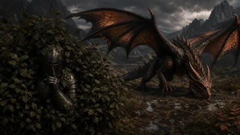 Knight Hiding From Wyvern