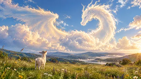White Goat and Cloud Dragon
