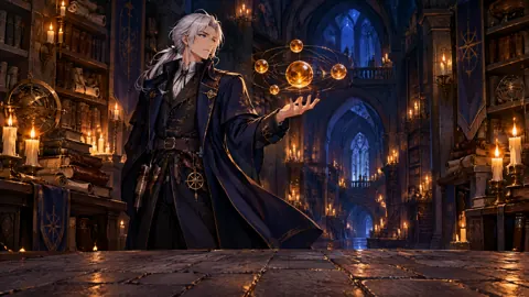 Silver-Haired Mage in Archive