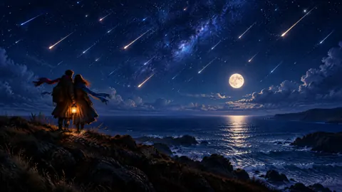 Travelers Watching Meteor Shower