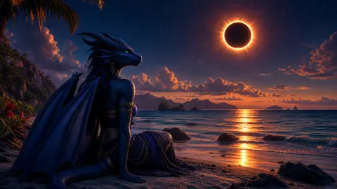 Blue Dragonborn Solar Eclipse