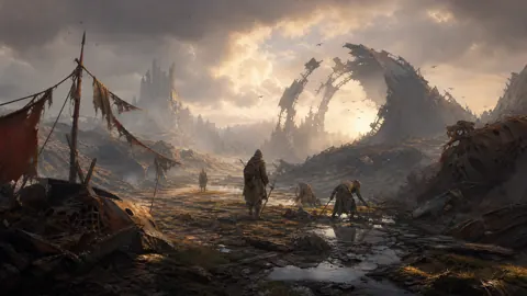 Hooded Scavengers at Sunset